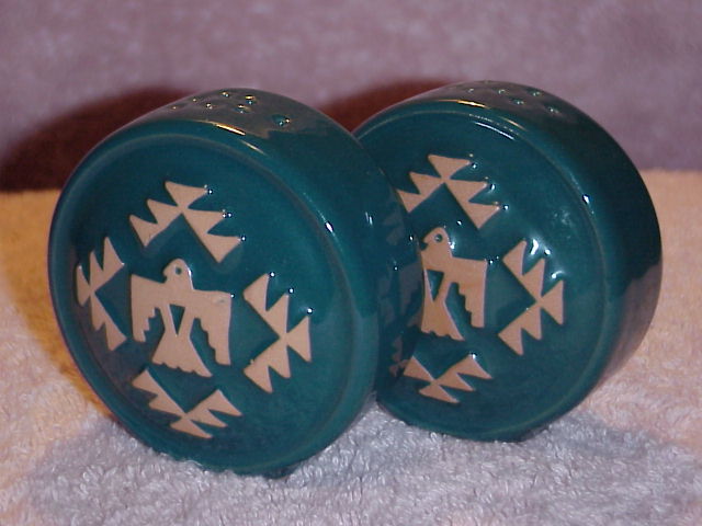 Native American shakers glazed teal